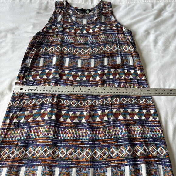 Women's Sleeveless Summer Aztec Maxi Dress Multicolor‎ Medium Tribal Coco Cabana - Picture 11 of 15